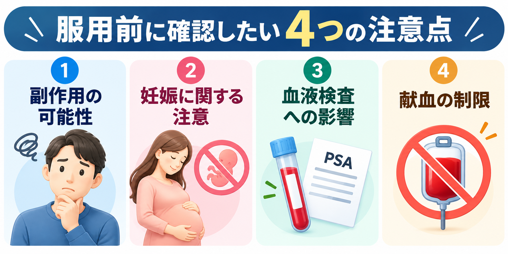 AGA治療薬の服用前に確認したい4つの注意点